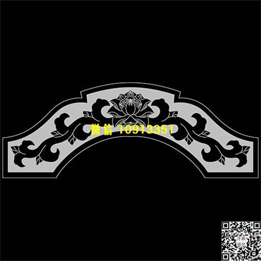 精雕图荷花194碑头精雕图线雕图线条图单线铣底图_电脑雕刻plt文泰矢量图精雕图浮雕图